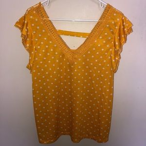 Bobbie Brooks Yellow Polka Dot Shirt